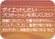 ダイエットしたい プロポーションを美しくしたい